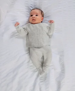 Cable Knit Top & Bottoms Set (2 Pieces) - Grey