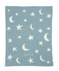 Chenille Blanket - Blue Moon/Star