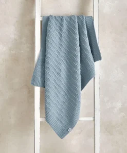 Chenille Blanket - Blue Stripe