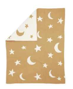 Chenille Blanket - Mustard Moon/Star