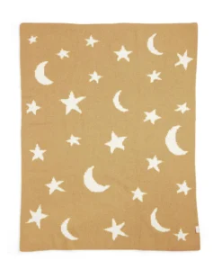 Chenille Blanket - Mustard Moon/Star