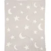 Chenille Blanket - Neutral Moon/Star