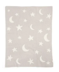 Chenille Blanket - Neutral Moon/Star