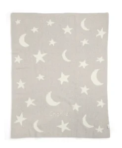 Chenille Blanket - Neutral Moon/Star