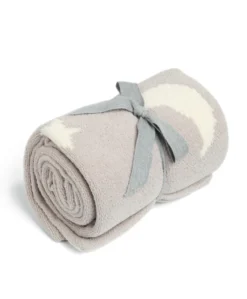 Chenille Blanket - Neutral Moon/Star