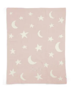 Chenille Blanket - Pink Moon/Star