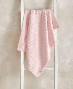 Chenille Blanket - Pink Stripe