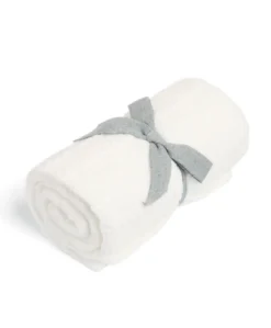 Chenille Blanket - White Stripe