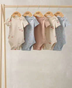 Cherries Short Sleeve Bodysuits (Pack of 5)