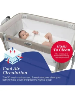 Chicco Next2Me Magic Evo Bedside Crib - Desert Taupe