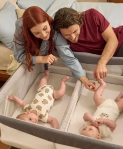 Chicco Next2Me Twins Bedside Crib – Magnet Grey