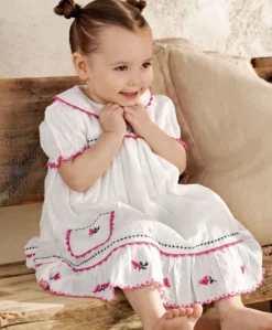 Collared Embroidered Dress