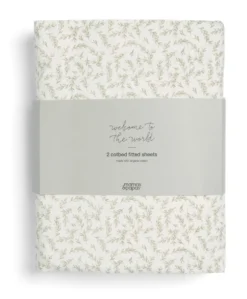 Cotbed Fitted Sheets (2 pack) Seed/Leaf - Welcome to the World Seedling