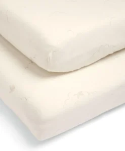 Cotbed Fitted Sheets (2 pack) Welcome to the World Duckling - Cream