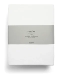 Cotbed Fitted Sheets (2 Pack) - White