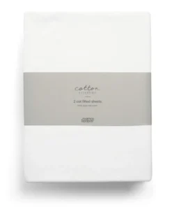 Cot Fitted Sheets 2 Pack White
