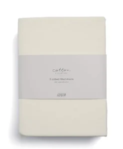 Cotton Essentials Cotbed Fitted Sheets (2 pack) - Cream