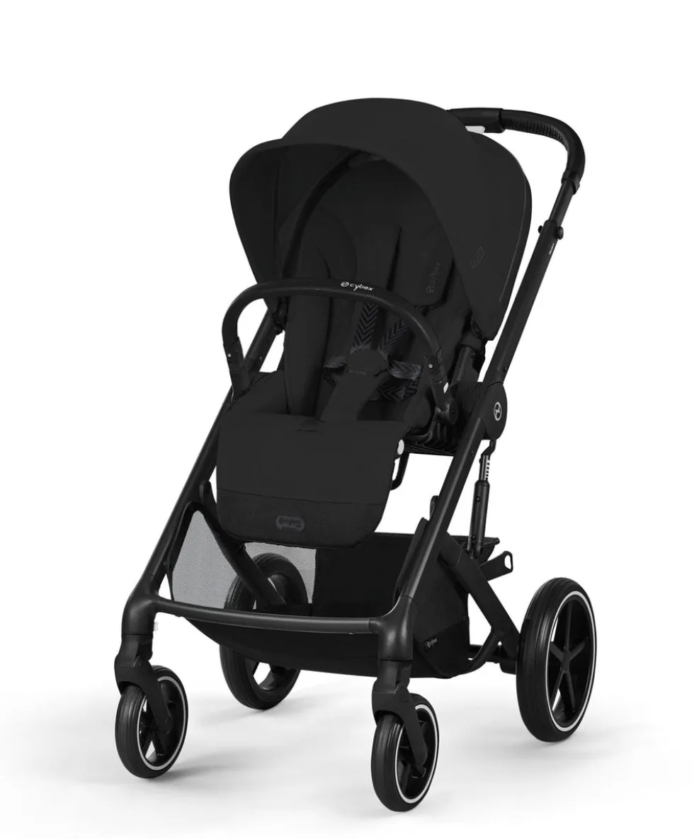 Cybex Balios Pushchair Bundle with Cybex Aton B2 i-Size Car Seat & Base (6 Pieces) - Moon Black