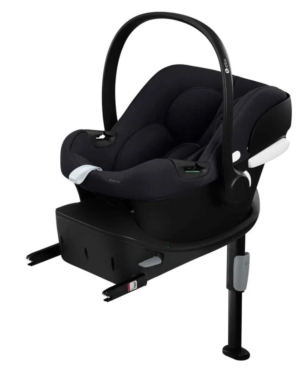Cybex Balios Pushchair Bundle with Cybex Aton B2 i-Size Car Seat & Base (6 Pieces) - Moon Black