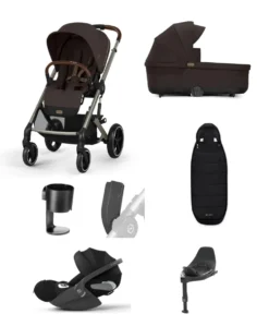 Cybex Balios S Lux Pushchair Bundle With Cybex Cloud T i-Size Rotating Baby Car Seat & Base (7 Pieces) - Chocolate Brown