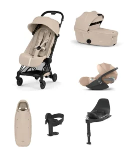 Cybex Coya Ultimate Pushchair With Cybex Cloud T Baby Car Seat & Base (7 Pieces) - Cozy Beige