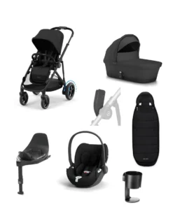 Cybex e-Gazelle S Electric Pushchair Bundle With Cybex Cloud T i-Size + Baby Car Seat & Base (7 Pieces) - Black