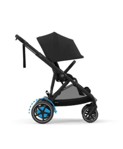 Cybex e-Gazelle S Electric Single to Double Pushchair Bundle with Cybex Cloud T i-Size Rotating Car Seat (7 Pieces) - Black
