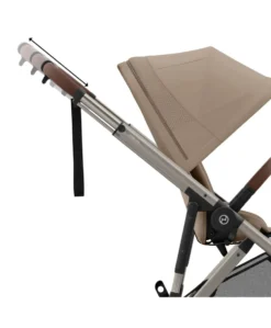 Cybex e-Gazelle S Electric Single to Double Pushchair Bundle with Cybex Cloud T+ i-Size Rotating Car Seat (7 Pieces) - Almond Beige/ Cozy Beige