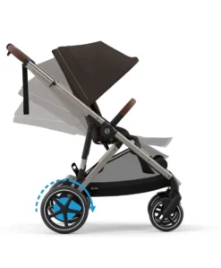 Cybex e-Gazelle S Electric Single to Double Pushchair Bundle (5 Pieces) - Chocolate Brown