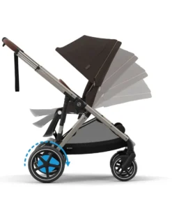 Cybex e-Gazelle S Electric Single to Double Pushchair - Chocolate Brown