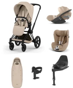 Cybex e-Priam Pushchair Bundle with Cybex Cloud T i-Size & Sirona T i-Size Car Seat - Sepia Black