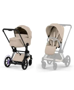 Cybex e-Priam Pushchair Bundle with Cybex Cloud T i-Size & Sirona T i-Size Car Seat - Sepia Black