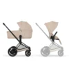 Cybex e-Priam Pushchair & Carrycot Bundle with Cybex Cloud T i-Size Rotating Baby Car Seat & Base - Sepia Black