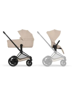Cybex e-Priam Pushchair & Carrycot Bundle with Cybex Cloud T i-Size Rotating Baby Car Seat & Base - Sepia Black