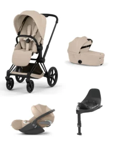 Cybex e-Priam Pushchair & Carrycot Bundle with Cybex Cloud T i-Size Rotating Baby Car Seat & Base - Sepia Black