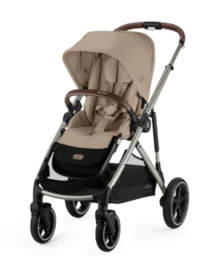 Cybex Gazelle S Pushchair Bundle with Cybex Aton B2 i-Size Car Seat & Base (7 Pieces) - Almond Beige