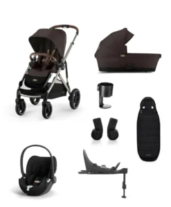 Cybex Gazelle S Pushchair Bundle with Cloud T i-Size Baby Car Seat & Base (7 Pieces) - Chocolate Brown