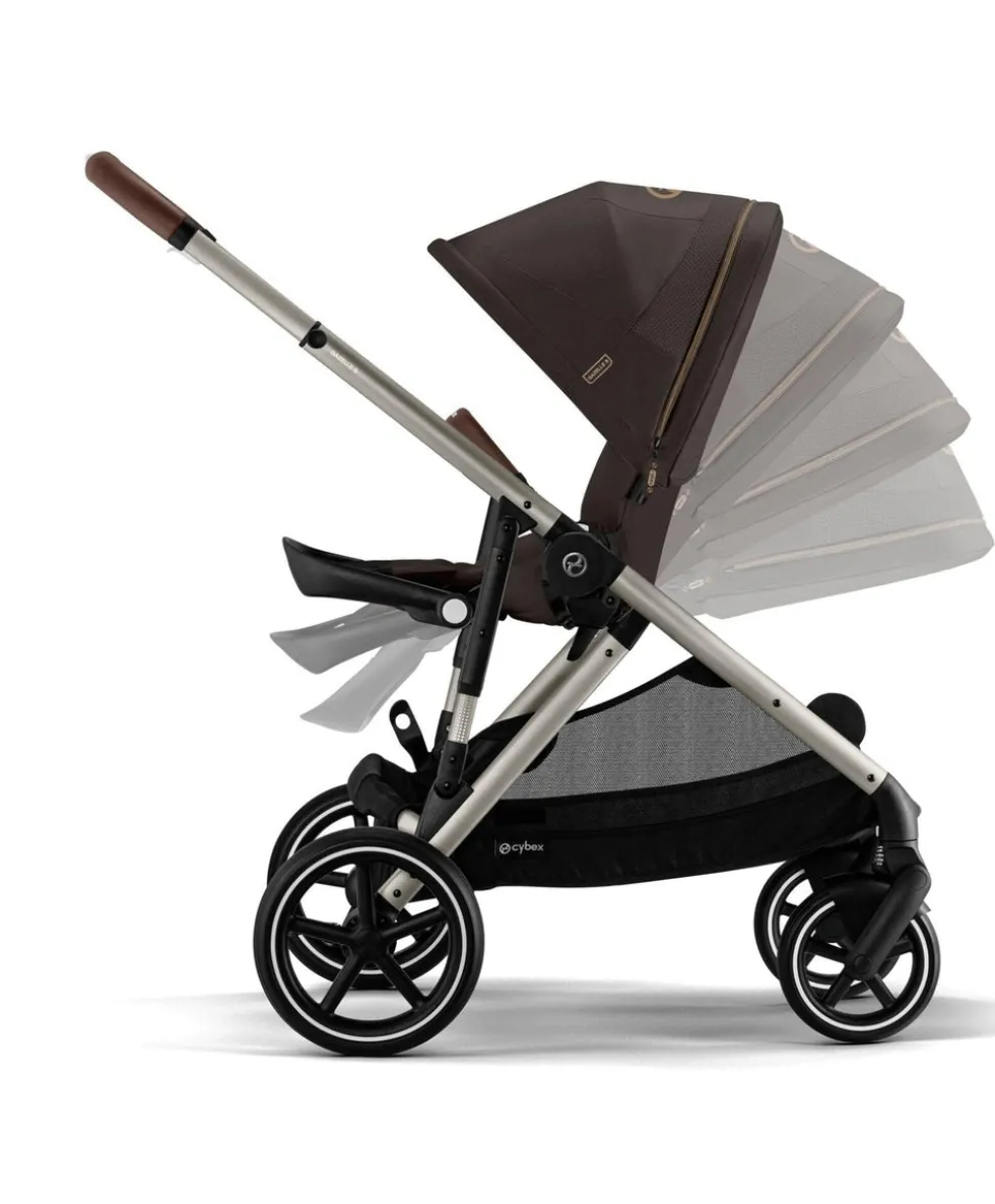 Cybex Gazelle S Pushchair Bundle With Cybex Cloud T i-Size + Baby Car Seat & Base (7 Pieces) - Chocolate Brown