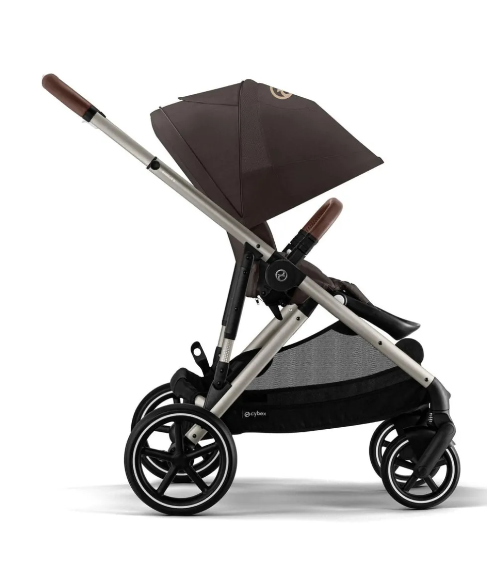 Cybex Gazelle S Pushchair Bundle With Cybex Cloud T i-Size + Baby Car Seat & Base (7 Pieces) - Chocolate Brown