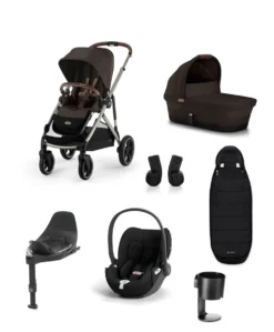 Cybex Gazelle S Pushchair Bundle With Cybex Cloud T i-Size + Baby Car Seat & Base (7 Pieces) - Chocolate Brown