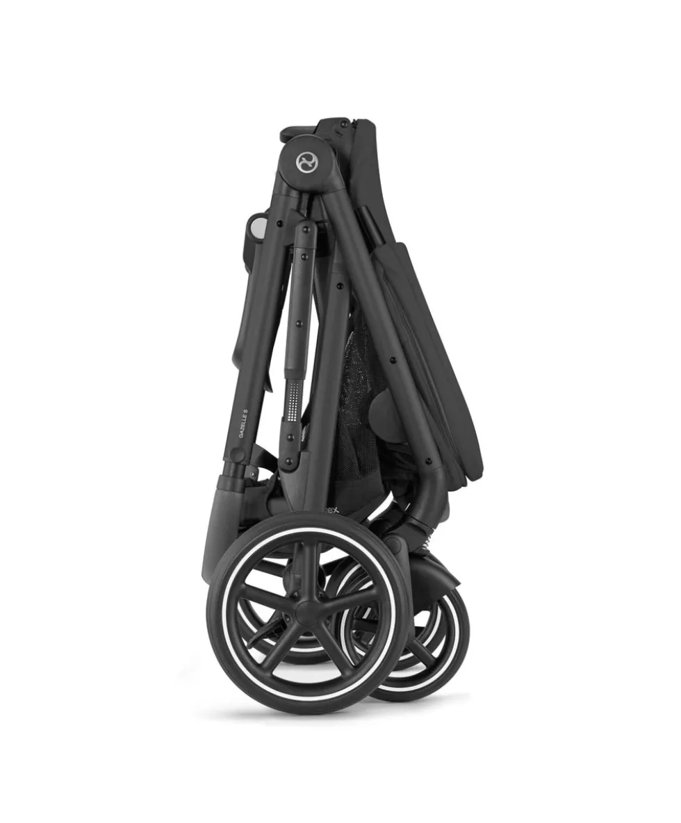 Cybex Gazelle S Pushchair Bundle With Cybex Cloud T i-Size + Baby Car Seat & Base (7 Pieces) - Moon Black