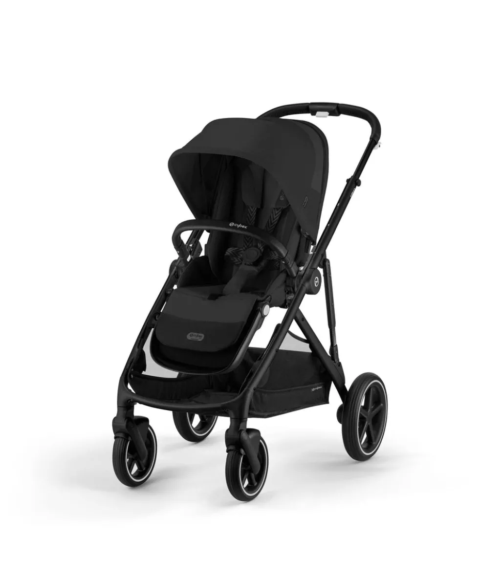 Cybex Gazelle S Pushchair Bundle With Cybex Cloud T i-Size + Baby Car Seat & Base (7 Pieces) - Moon Black