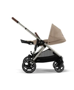 Cybex Gazelle S Twin Pushchair Bundle with Cybex Cloud T i-Size Rotating Baby Car Seat & Base (16 Pieces)- Almond Beige