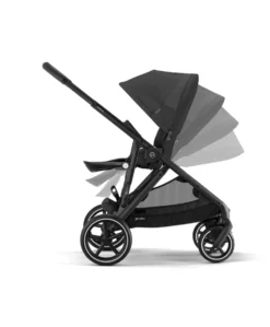 Cybex Gazelle S Twin Pushchair Bundle with Cybex Cloud T i-Size Rotating Baby Car Seat & Base (16 Pieces) - Moon Black