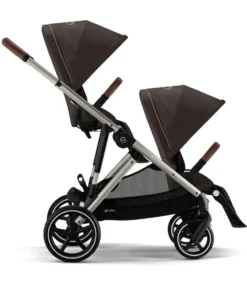 Cybex Gazelle S Twin Pushchair Bundle with Cybex Cloud T i-Size Rotating Baby Car Seat & Base (16 Pieces)- Chocolate Brown