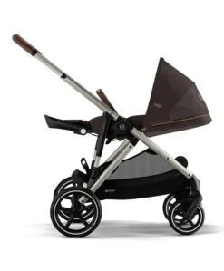 Cybex Gazelle S Twin Pushchair Bundle with Cybex Cloud T i-Size Rotating Baby Car Seat & Base (16 Pieces)- Chocolate Brown