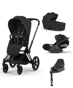 Cybex Priam Pushchair & Carrycot Bundle with Cybex Cloud T i-Size Rotating Baby Car Seat & Base - Sepia Black