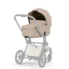 Cybex Priam Pushchair & Carry Cot Bundle With Cybex Cloud T Plus Car Seat & Base - Cozy Beige