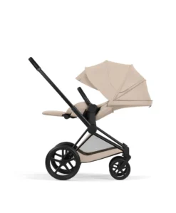 Cybex Priam Pushchair & Carry Cot Bundle With Cybex Cloud T Plus Car Seat & Base - Cozy Beige