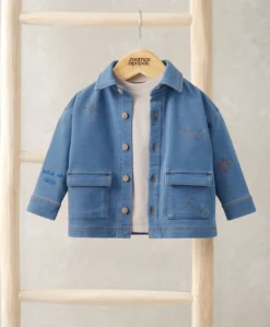 Denim Shacket & T-Shirt